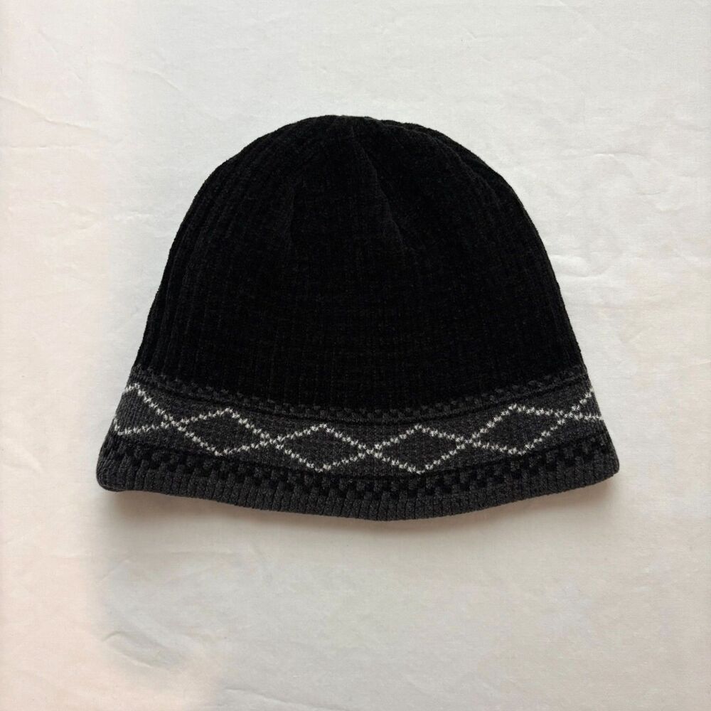Vintage Beanie Hat Granola Geometric Hiking Ski Outdoors Chenille Cozy Adult O/S